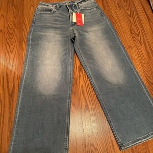 Lovervet Women's Blue High-Rise tummy control cropped wide leg  Jeans 29/9